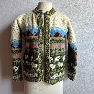 Cute Cottage Core Knit Cardigan Sweater Country